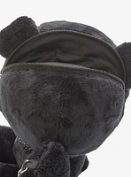 Black Hugging Bear Plush Crossbody Bag