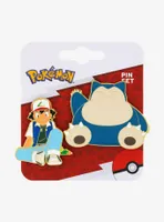 Pokémon Ash & Snorlax Enamel Pin Set - BoxLunch Exclusive