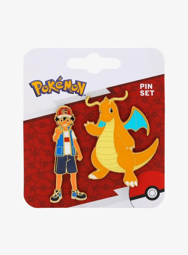Pokémon Ash & Dragonite Enamel Pin Set - BoxLunch Exclusive