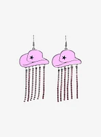 Sweet Society Pink Cowboy Hat Sparkle Strand Earrings