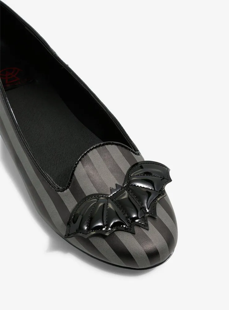 Strange Cvlt Grey Stripe Bat Lydia Flats