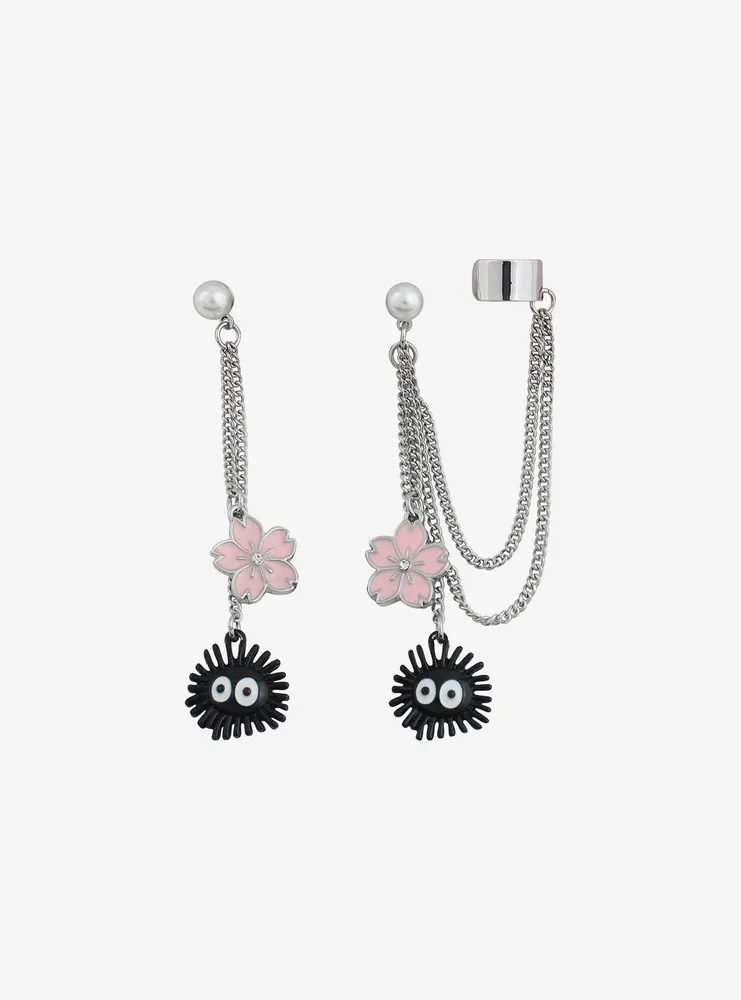 Studio Ghibli Spirited Away Soot Sprites Sakura Cuff Earrings