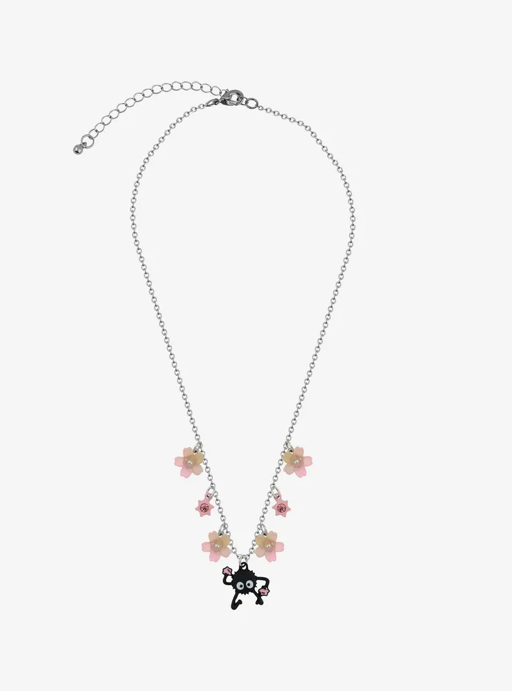 Studio Ghibli Spirited Away Soot Sprite Sakura Charm Necklace