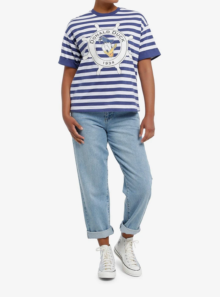 Her Universe Disney Donald Duck Stripe Girls Oversized T-Shirt