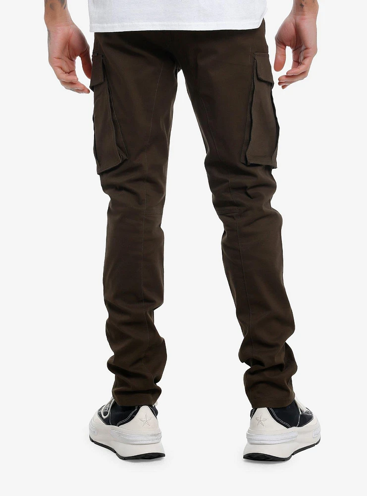 Olive Zipper Cargo Pants