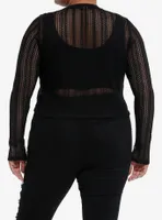Cosmic Aura Black Girls Crop Knit Sweater Plus