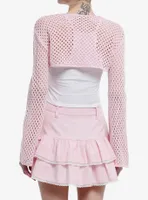 Sweet Society Pink Knit Bolero Girls Crop Shrug