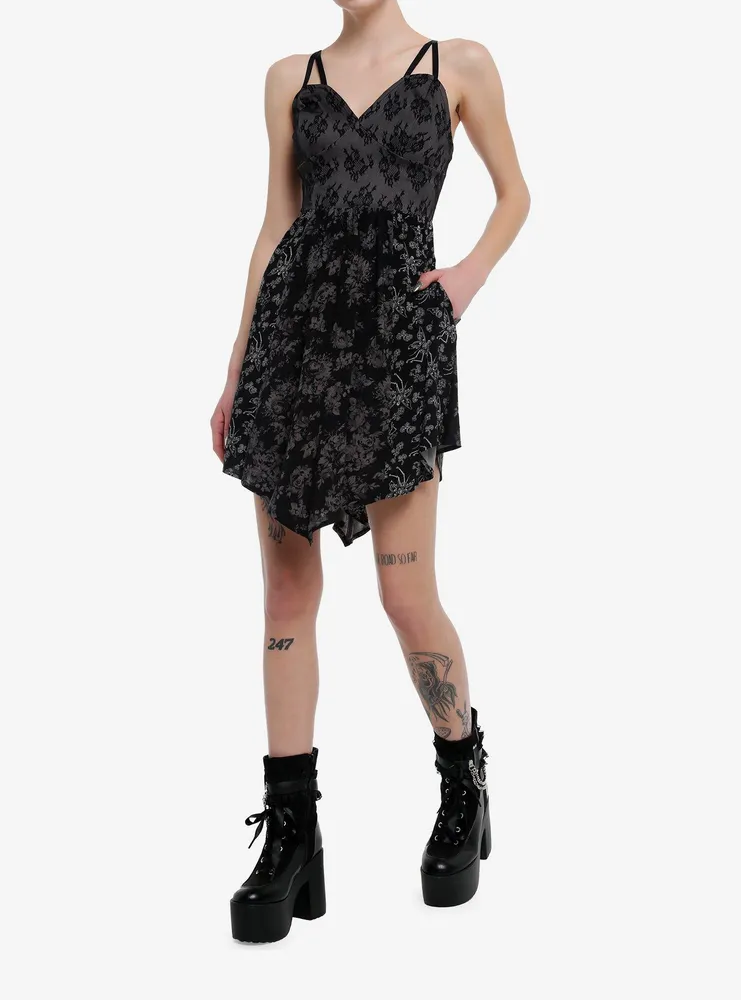 Cosmic Aura Skeleton Fairy Lace Hanky Hem Dress