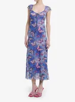 Sweet Society® Blue Butterfly Mesh Midi Dress