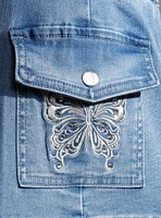 Sweet Society® Butterfly Rhinestone Denim Mini Skirt