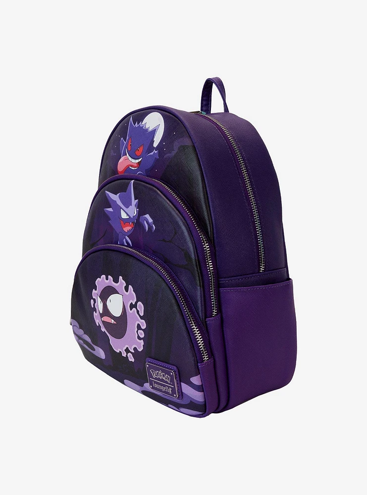 Loungefly Pokémon Gastly Evolutions Triple Pocket Mini Backpack