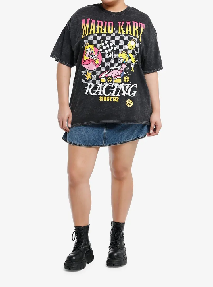 Mario Kart Peach Racing Boyfriend Fit Girls T-Shirt Plus