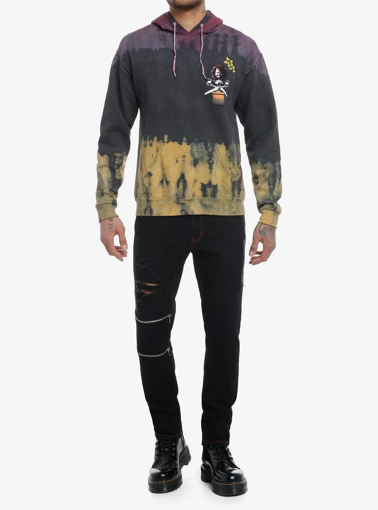 Chucky Collage Print Gradient Dye Hoodie