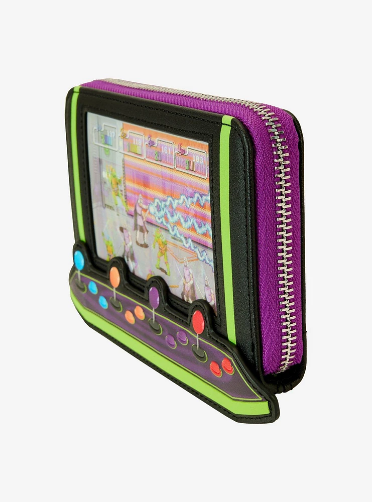 Loungefly Teenage Mutant Ninja Turtles Arcade Lenticular Glow-In-The-Dark Zipper Wallet