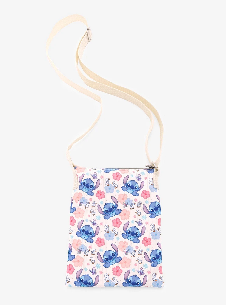 Loungefly Disney Stitch Duck Floral Passport Crossbody Bag