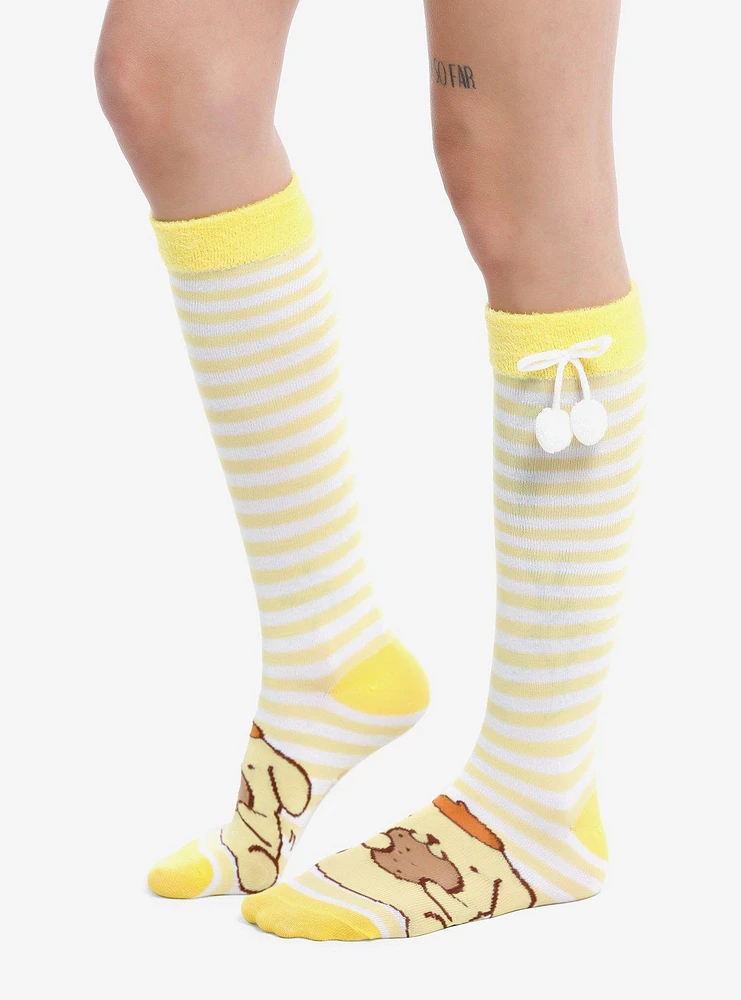 Pompompurin Stripe Pom Knee-High Socks