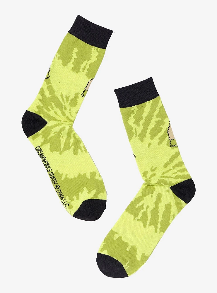 Shrek Green Tie-Dye Crew Socks