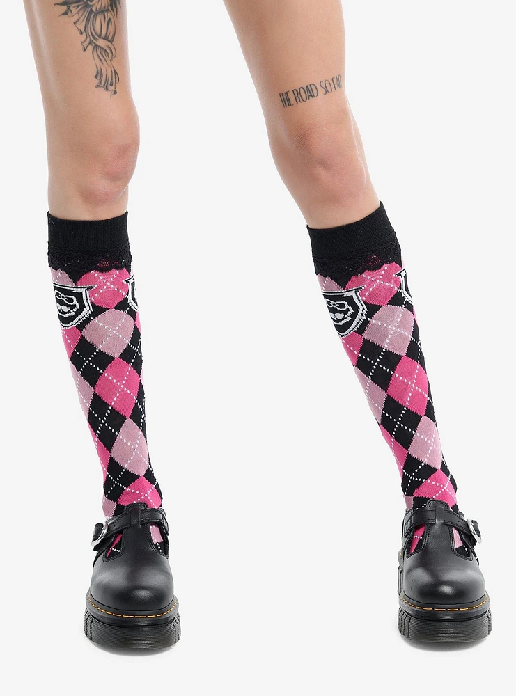 Monster High Lace Argyle Knee-High Socks