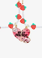 Strawberry Shortcake Heart Strawberry Best Friend Necklace Set