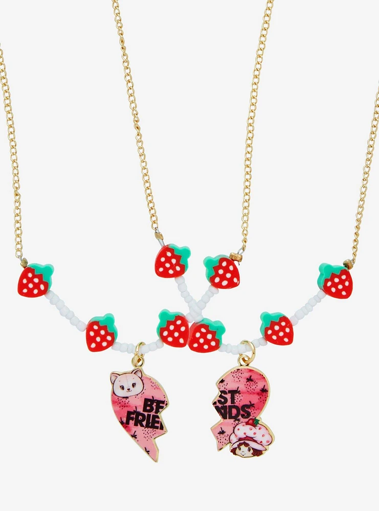 Strawberry Shortcake Heart Strawberry Best Friend Necklace Set