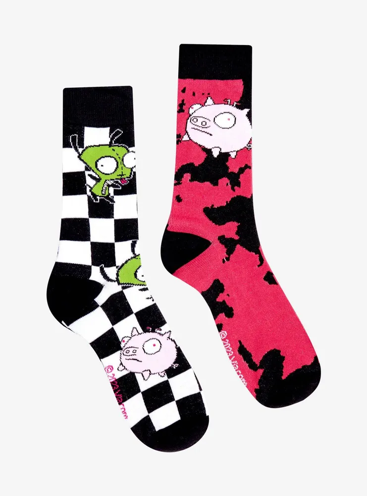 Invader Zim GIR & Pig Crew Socks 2 Pair