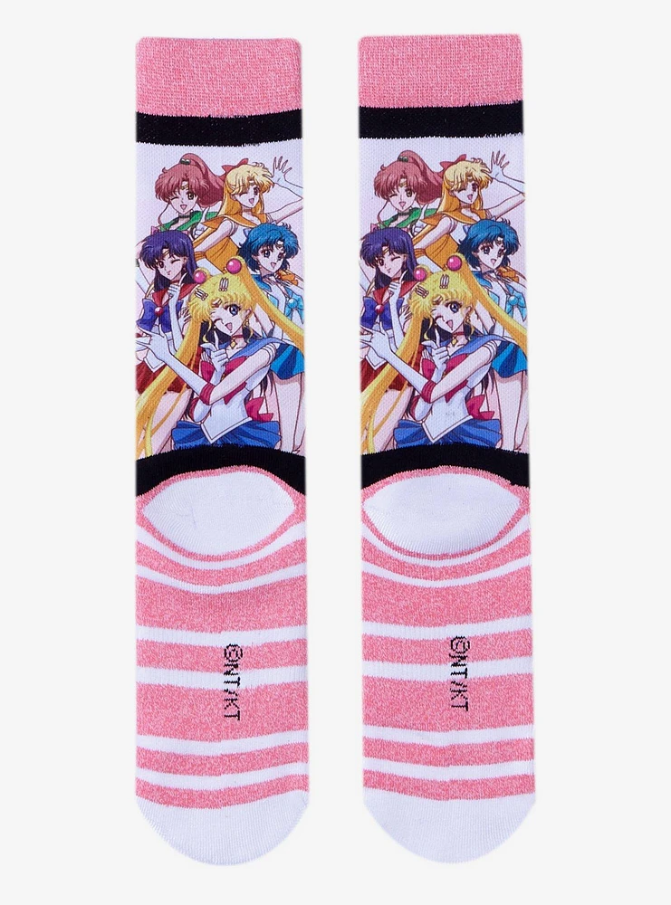 Sailor Moon Crystal Group Stripe Crew Socks