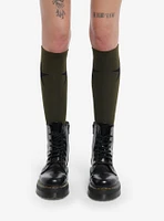 Green & Black Star Knee-High Socks