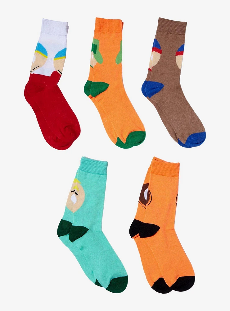 South Park Character Faces Crew Socks 5 Pair