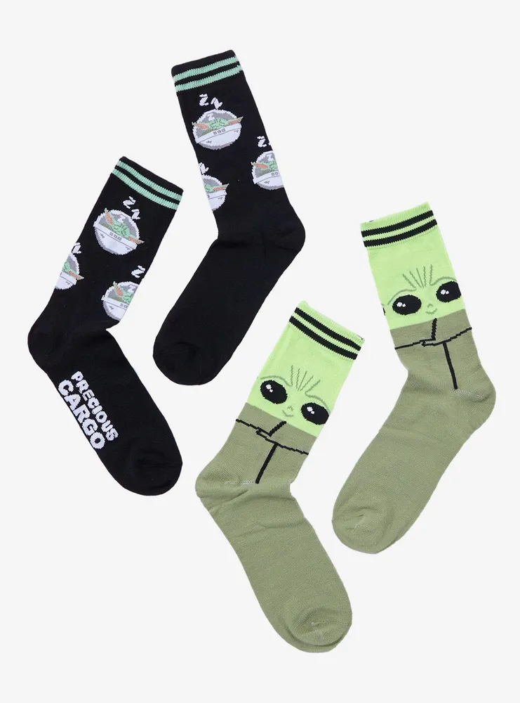 Star Wars The Mandalorian Grogu Crew Socks 2 Pair