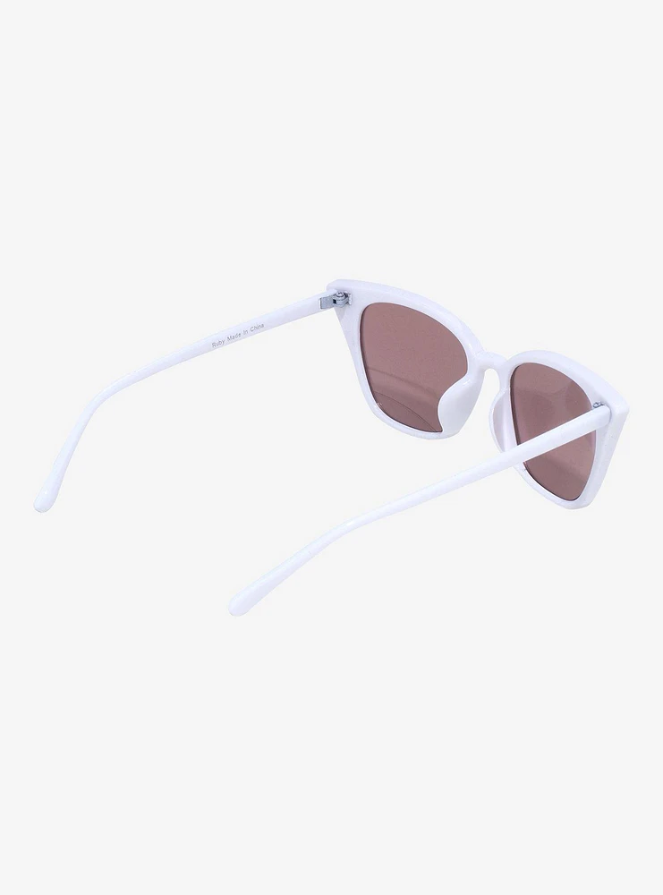 White Cat Eye Sunglasses