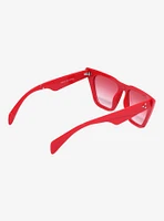 Red Pointed Square Sunglasses