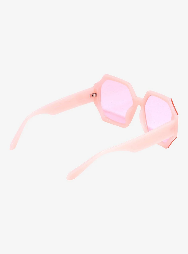 Pink Octagon Sunglasses