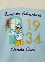 Our Universe Disney Donald Duck 1934 Summer Adventure Women's Collared Crewneck — BoxLunch Exclusive