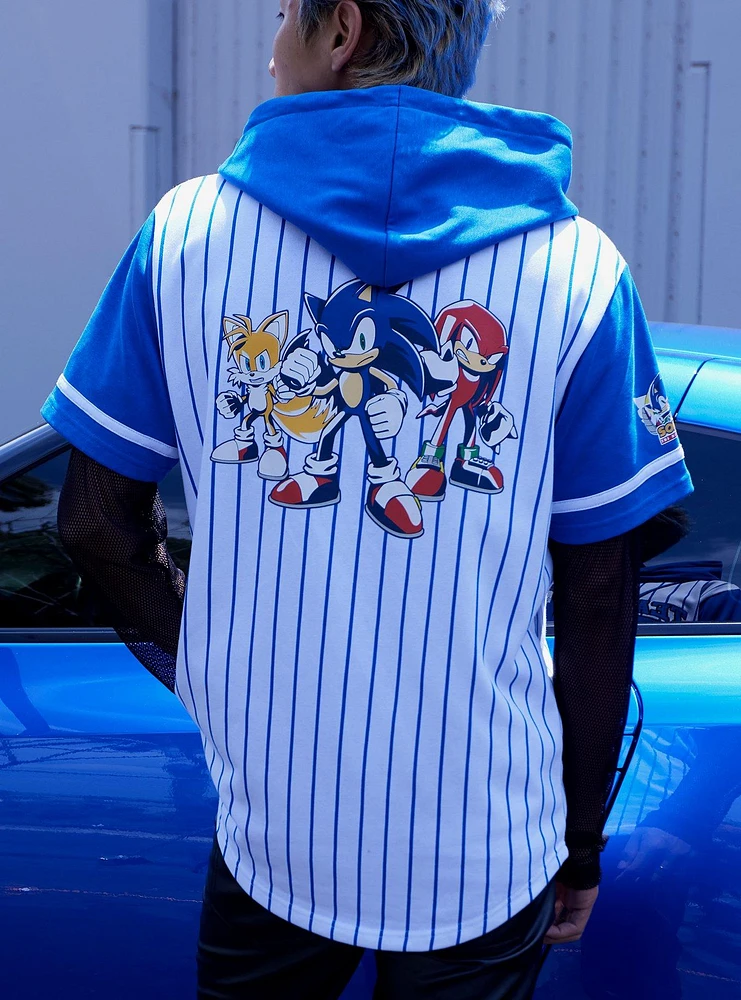 Sonic The Hedgehog Team Hooded Baseball Jersey