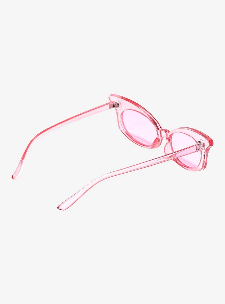 Pink Pointed Oval Sunglasses