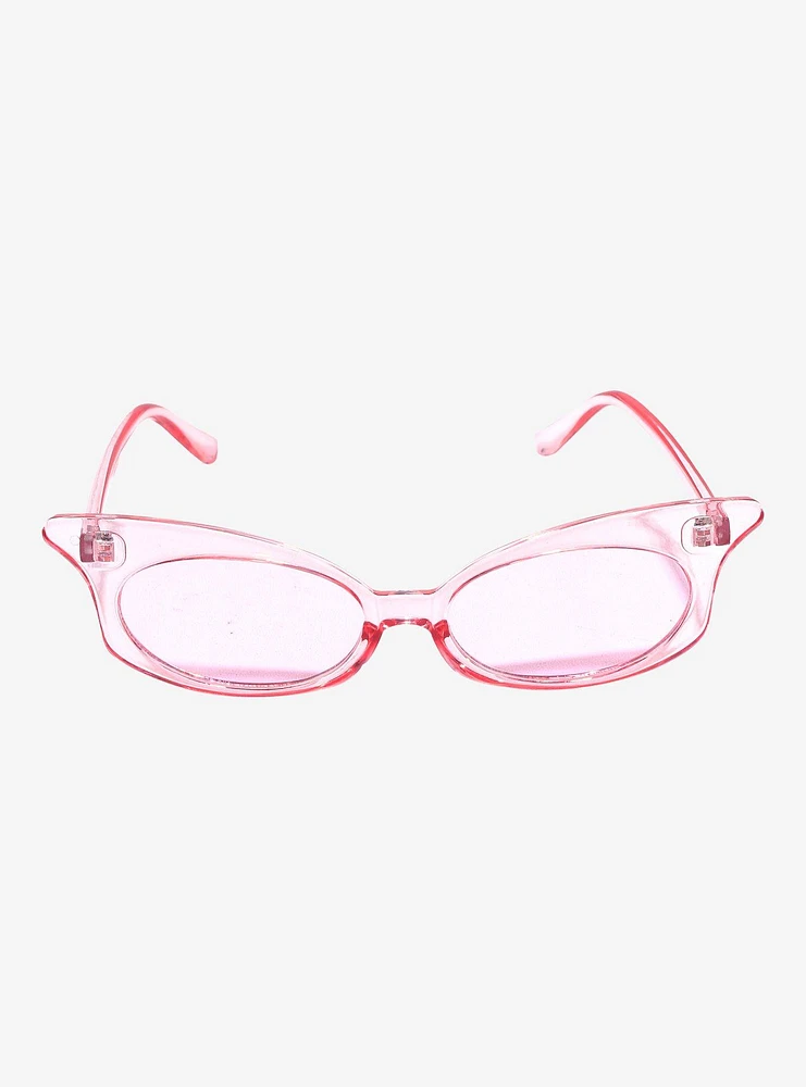 Pink Pointed Oval Sunglasses