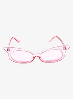 Pink Pointed Oval Sunglasses