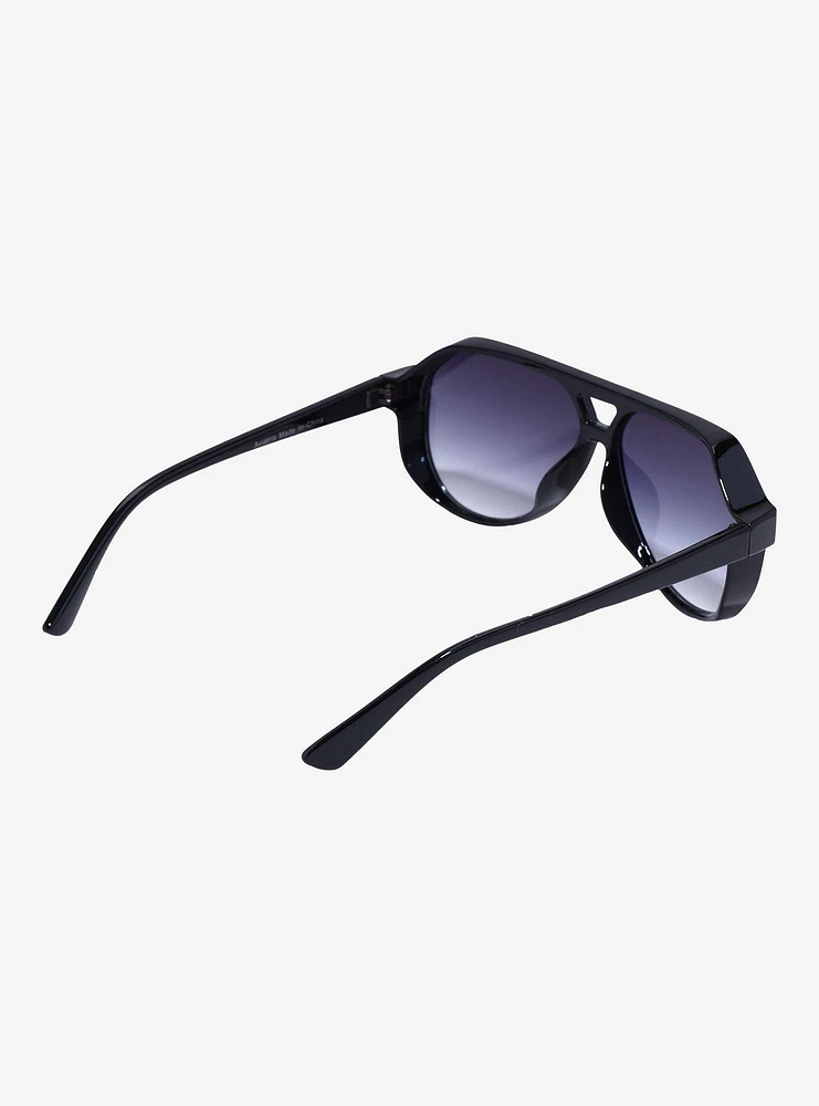 Black Mirror Lens Aviator Sunglasses