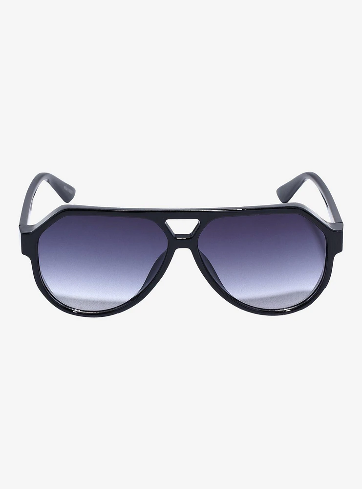 Black Mirror Lens Aviator Sunglasses