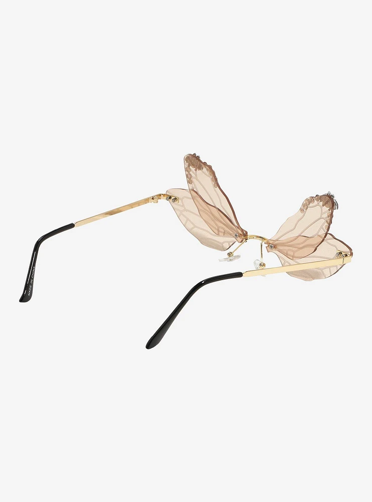 Dragonfly Rhinestone Wings Sunglasses