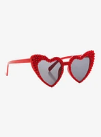 Red Bling Heart Sunglasses