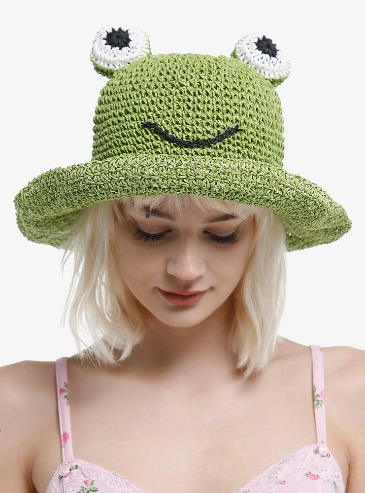 Frog Straw Bucket Hat