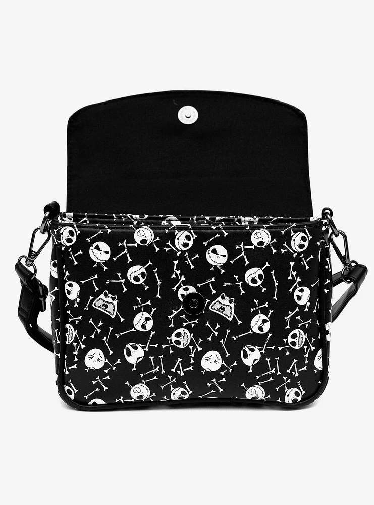 Disney Nightmare Before Christmas Jack Faces and Bones Crossbody Bag