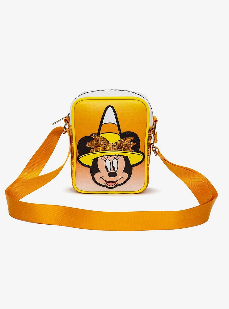 Disney Minnie Mouse Witch with Orange Sequin Bow Crossbody Bag