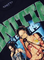 Anitta Photo Collage Glitter Logo Boyfriend Fit Girls T-Shirt
