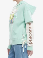 Keroppi Wagara Pastel Twofer Girls Hoodie