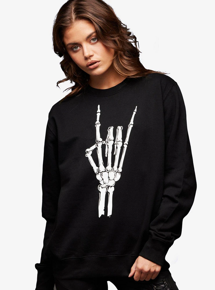 Metal Skeleton Hand Girls Sweatshirt