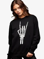 Metal Skeleton Hand Girls Sweatshirt