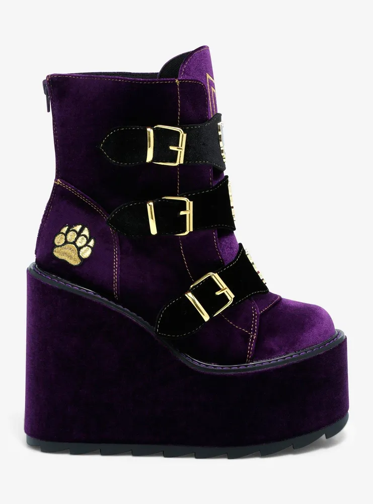 YRU Monster High Clawdeen Dune Lo Velvet Platform Boots