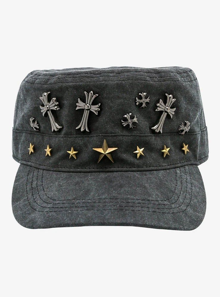 Star Gothic Cross Dark Wash Cadet Cap
